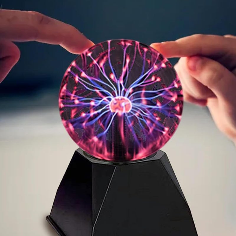 4 بوصات كرة بلازما USB مصباح مكتب تفاعلي صوتي كهربائي ساكن قابل للشحن تأثير البرق للمنزل المكتب حفلة - Image 3