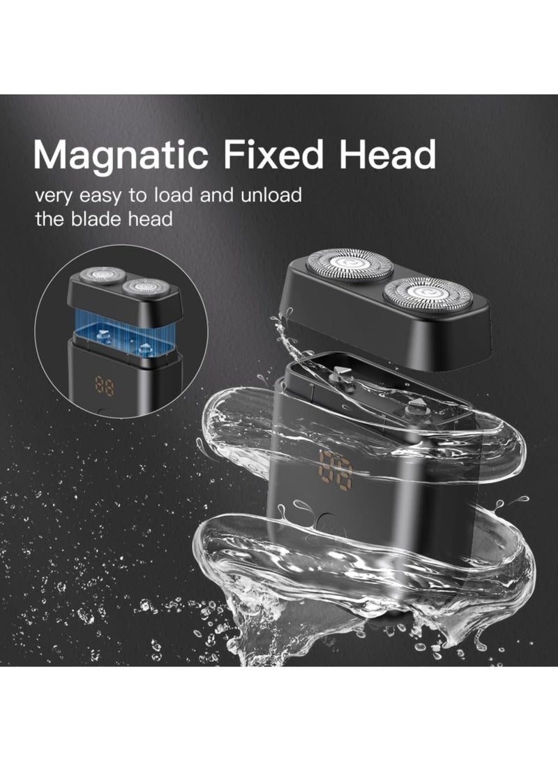 ENSSU Electric Razor for Men Mini Pocket Travel Shaver Waterproof Rotary Beard Trimmer Mustache Home Care Skin Safe Clipper with LCD Display - Image 2