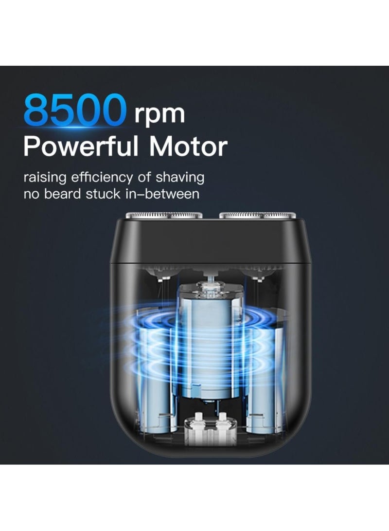 ENSSU Electric Razor for Men Mini Pocket Travel Shaver Waterproof Rotary Beard Trimmer Mustache Home Care Skin Safe Clipper with LCD Display - Image 3