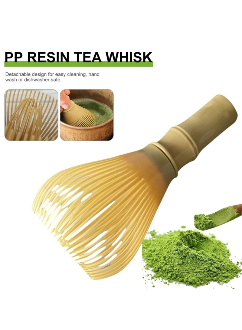 Dominy 5pcs Matcha Set with Traditional Starter Set, Matcha Whisk Set for Tea Lovers, Matcha Kit Accessories for Whisk, Silicone Matcha Whisk,Traditional Tea Scoop, Matcha Spoon, Stainless Steel Sifter,Mandarin Duck Spoon Stand  - Image 3
