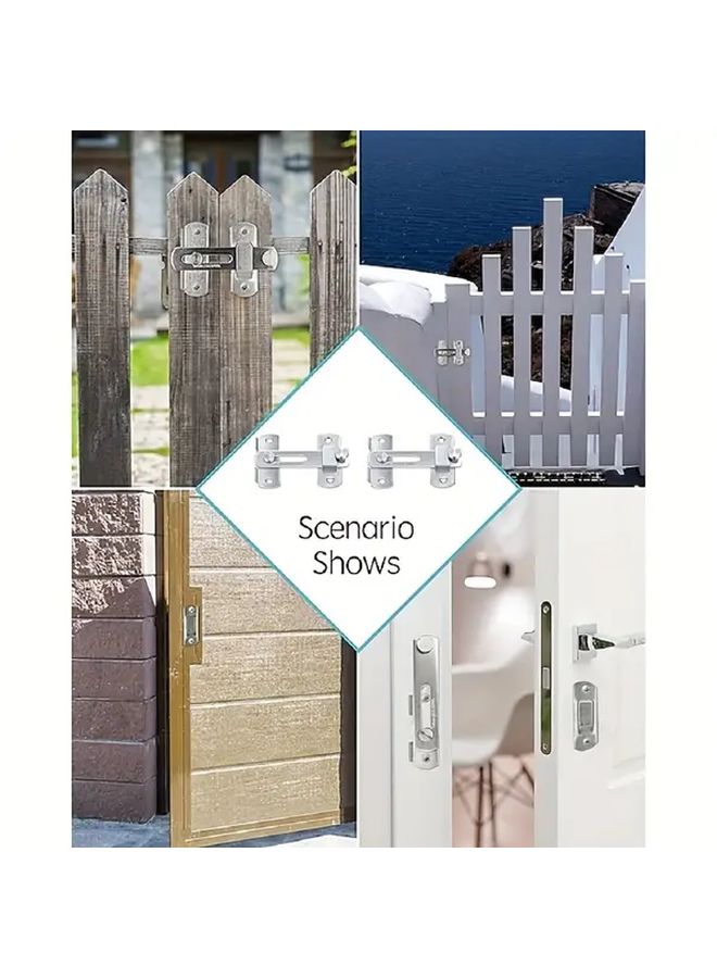 6Pcs Stainless Steel Safety Latch Multi Purpose Secure Lock For Doors Windows Cabinets - Image 3