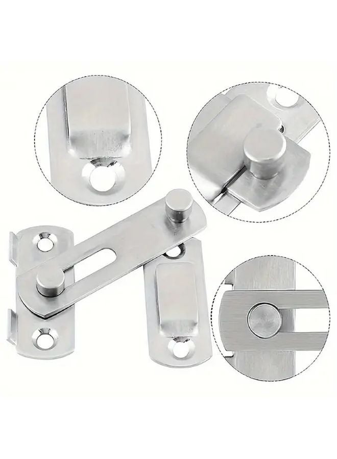 6Pcs Stainless Steel Safety Latch Multi Purpose Secure Lock For Doors Windows Cabinets - Image 5