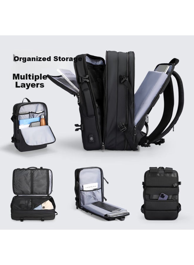 Mark Ryden Expandable Travel Backpack Large Capacity Business Travel Computer Bag School Bag Mr8057 Graphite Gray - Image 2