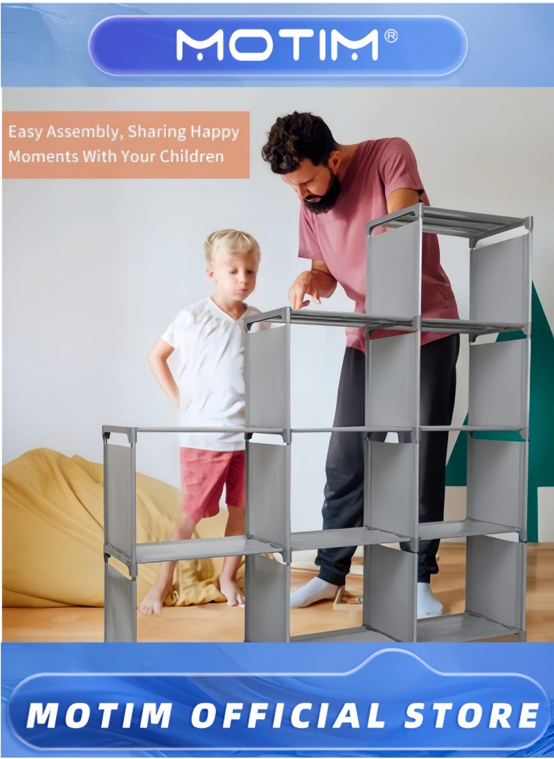 Bookshelf 9 Cube Book Shelf Bookcase Organizer Creative Modern Bookshelf DIY Home Decor Assembled Display Stand Storage Shelf for Bedroom & Classroom & Office