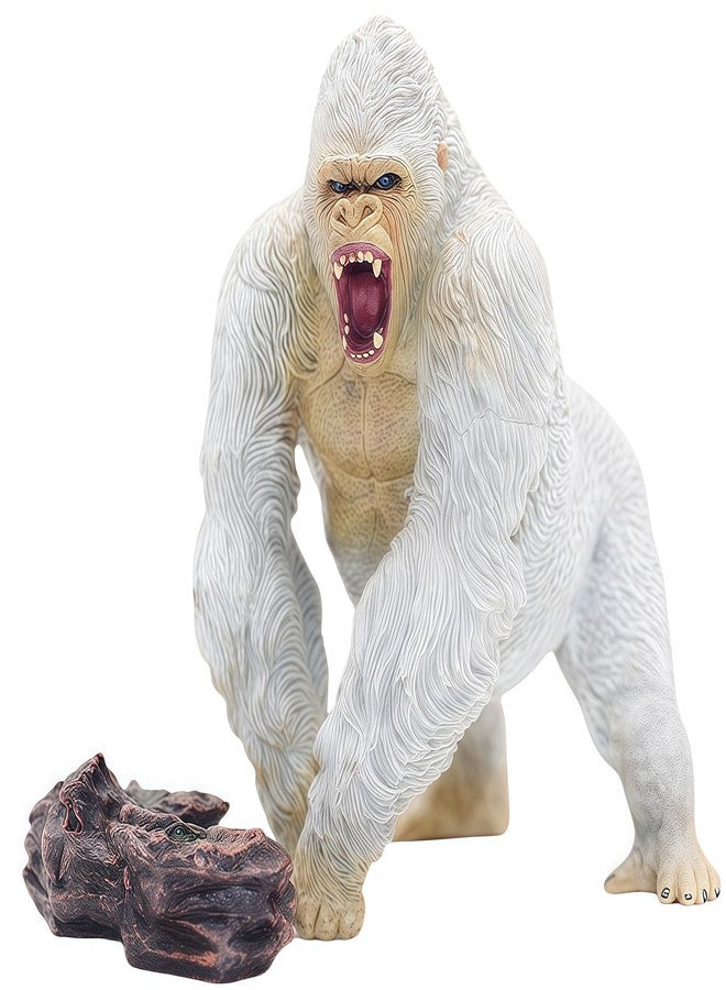 Higherbros Gorilla Toys with Realistic Rock Action Figure Rampage Gorilla Fight Mode Gorilla Ape Solid Wild Animal Figurines for Role Playing Story Telling Toy and Christmas Birthday Gift for Kids - Image 2