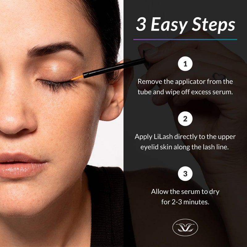 LiLash Purified Eyelash Serum to Grow Longer & Fuller-Looking Lashes - Eyelash Growth Enhancer, Safe for Use with Contacts, Lash Extensions, Sensitive Eyes - Vegan & Cruelty-free (2mL, 90-Day Supply) - Image 3