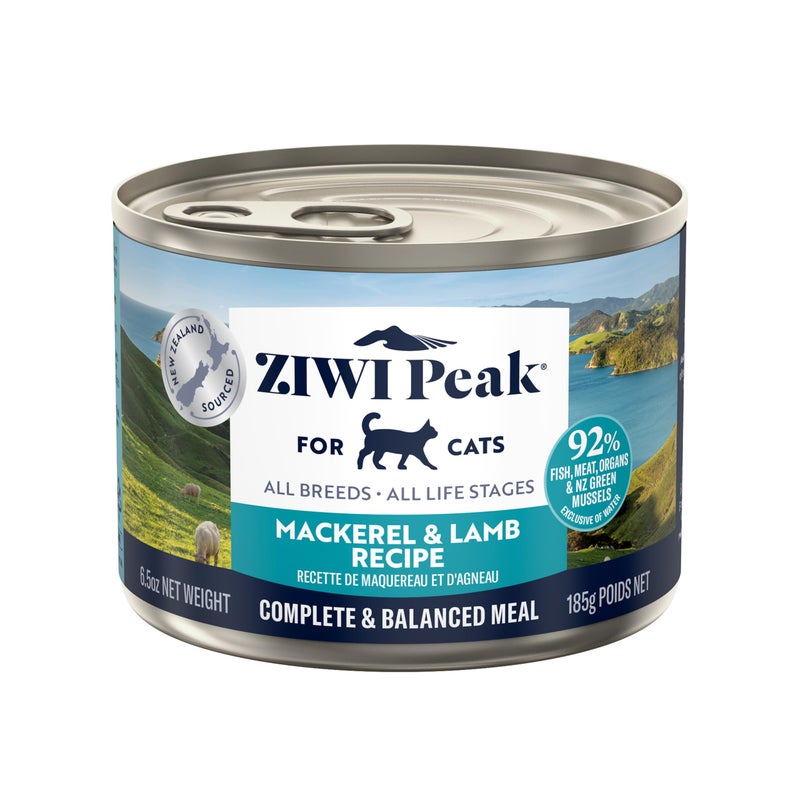 ZIWI Peak Wet Cat Food â€“ All Natural, High Protein, Grain Free, Limited Ingredient, with Superfoods (Mackerel & Lamb, Case of 12, 6.5oz Cans) - Image 1