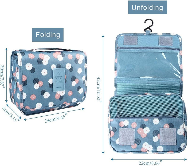 EAYIRA Hanging Travel Toiletry Kit Bag Cosmetic Make up Organizer Multifunction Portable Makeup Pouch for Women and Girls Waterproof Ladies Case Travelling Storage Inner Ware Up Brush Kit Holder - Image 3