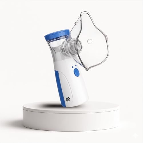 Aika Portable Mesh Nebulizer Machine for Adults & Kids – Ultra-Quiet Handheld Cool Mist Inhaler with Self-Cleaning Mode, USB-C & Battery Operated Travel Steam Kit for Respiratory Care (White, 6 Month Warranty) - Image 1