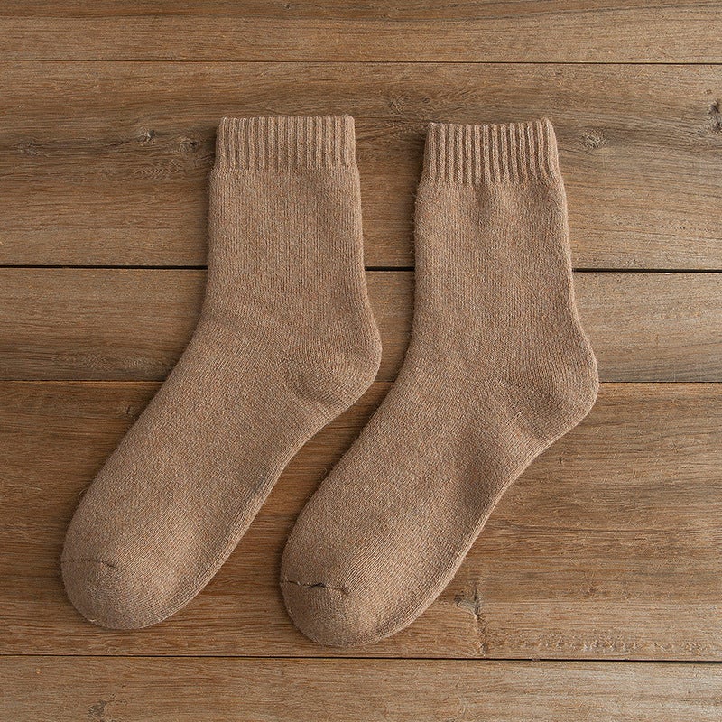 Winter thick wool socks women solid color casual tube terry socks men's thick warm socks towel socks wholesale - Image 1