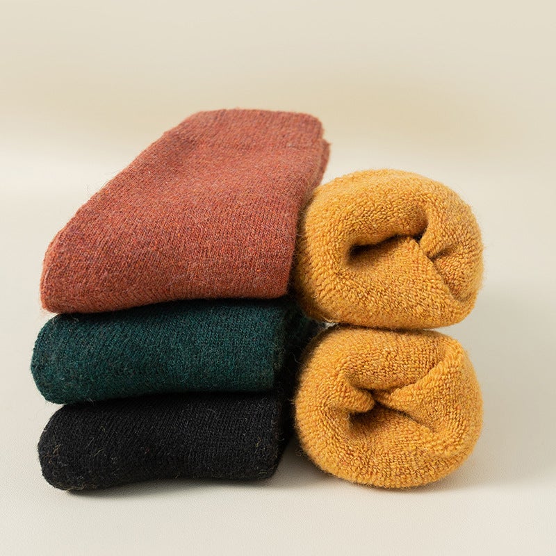 Winter thick wool socks women solid color casual tube terry socks men's thick warm socks towel socks wholesale - Image 4