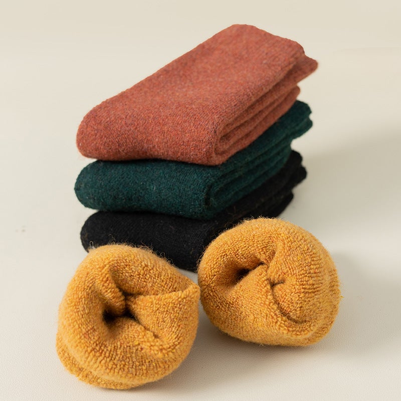 Winter thick wool socks women solid color casual tube terry socks men's thick warm socks towel socks wholesale - Image 5