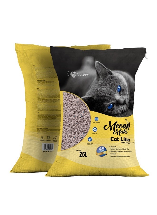 Meow Mates Bentonite Cat Litter 25L Lemon Scent