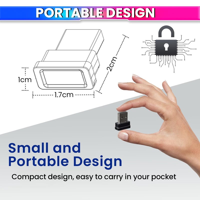 amiciSmart قارئ بصمة الإصبع USB من amiciSmart لسطح المكتب واللابتوب تسجيل دخول بدون كلمة مرور ماسح حيوي متوافق مع ويندوز 10/11 - Image 5