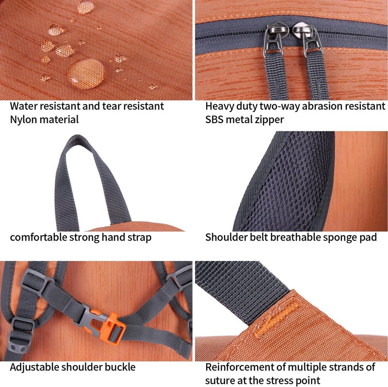 FENGDONG 35L Lightweight Foldable Waterproof Packable Travel Small Hiking Backpack Daypack for men women - Image 4