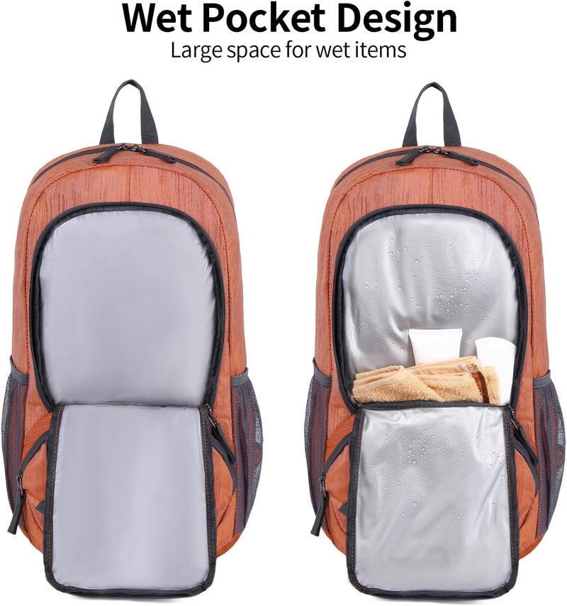 FENGDONG 35L Lightweight Foldable Waterproof Packable Travel Small Hiking Backpack Daypack for men women - Image 5