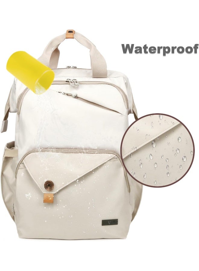 Hap Tim Baby Diaper Bag Backpack Large Capacity Double Compartment with Stroller Straps - Image 5