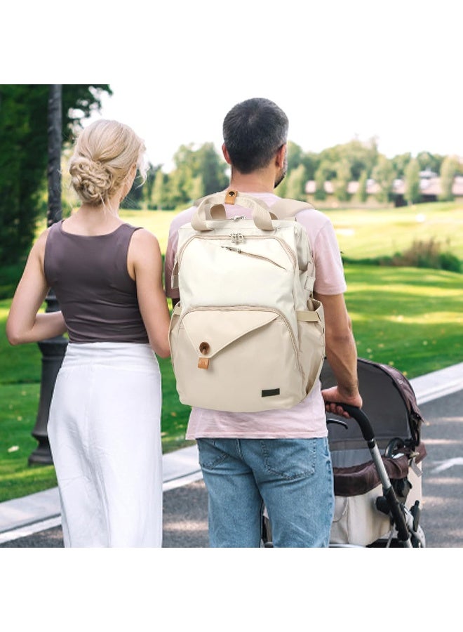 Hap Tim Baby Diaper Bag Backpack Large Capacity Double Compartment with Stroller Straps - Image 4