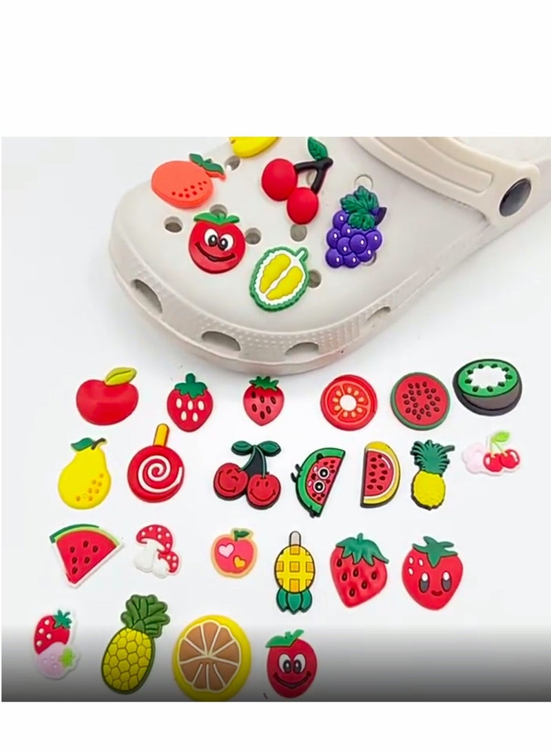 Crocs Charms, Shoe Charm for Crocs, Fruit with Men Women Kids Girl Boy, Buckle Party Favors Birthday Gifts, Children Reward, 40 Pcs - Image 2