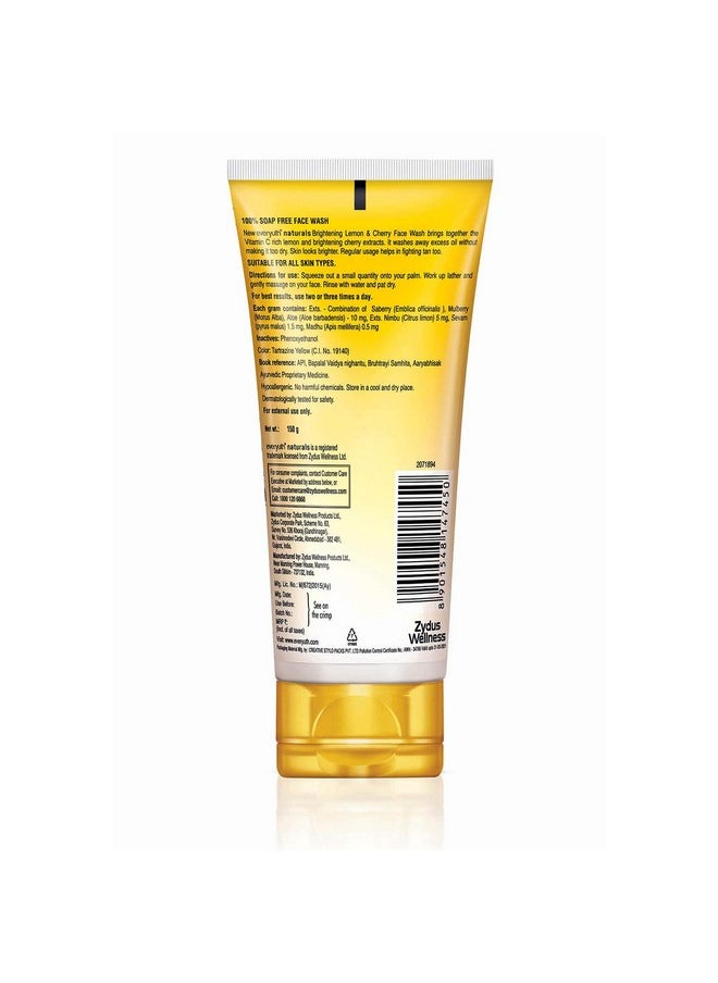Everyuth - Naturals Brightening Lemon & Cherry Face Wash 150Gm Tube - Image 1