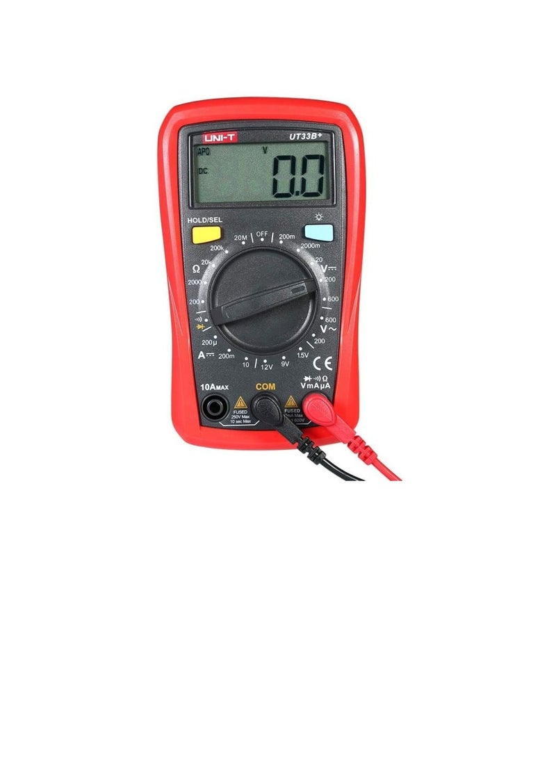 UNI-T - UNI-T UT33B+ Handheld LCD Digital Multimeter DC/AC Voltage DC Current Meter Resistance Tester Voltmeter Ammeter - Image 1