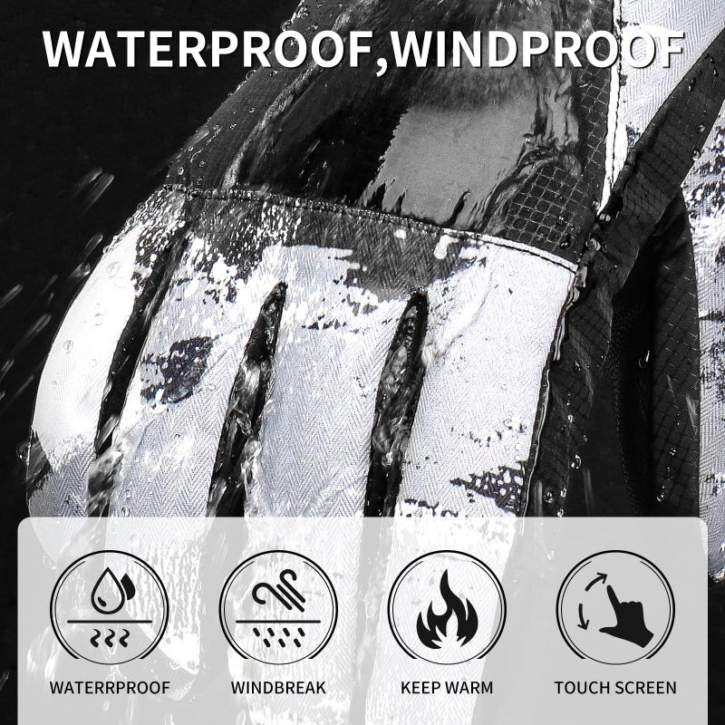 Odtmger Ski Gloves,Winter Waterproof & Warm Snow Gloves for Parent Child Kids-Skiing,Cycling,Motorcycle,Running - Image 2