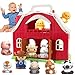 AuroTops Toys for 1 2 3 Years Old Boys and Girls Big Barn Playset with Farm Animal Preschool Montessori Toy Farm Playset with Big Red Barn  Farmer Christmas  Birthday Gift Toy for Kids - Image 4