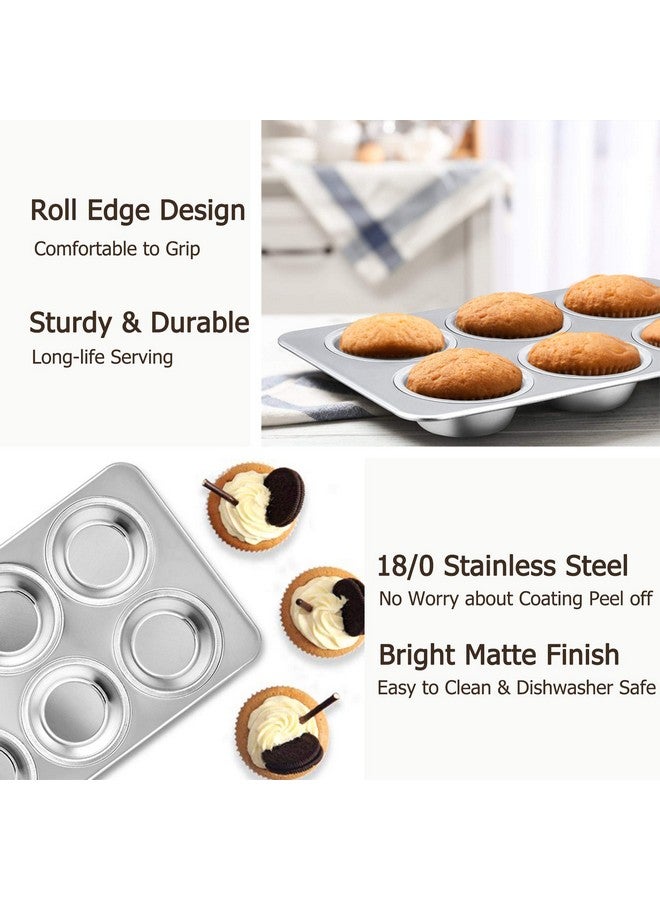 TeamFar Muffin Pans for Baking, Cupcake Pan Tray Set for Making Cakes Cornbread Quiche and More, Healthy & Non Toxic, Oven & Dishwasher Safe - Set of 2 - Image 2