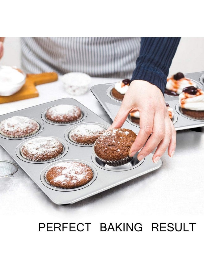 TeamFar Muffin Pans for Baking, Cupcake Pan Tray Set for Making Cakes Cornbread Quiche and More, Healthy & Non Toxic, Oven & Dishwasher Safe - Set of 2 - Image 5