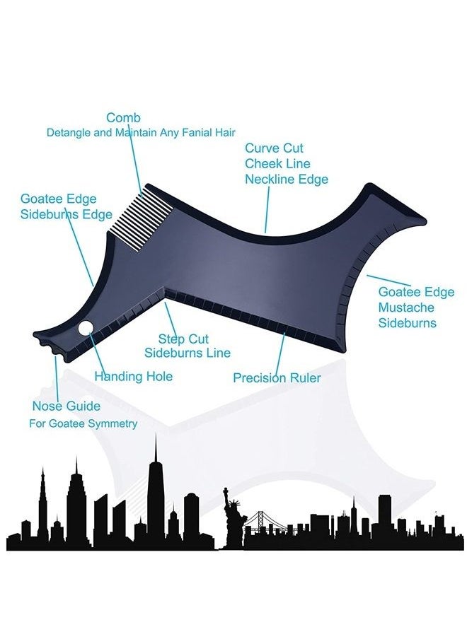 KUJOBUY - Beard Shaping Tool Beard Shape Template Beard Line up Shaper Grooming Guide Tool Edger for Jaw Cheek Neck Line Symmetric Curve Step Cut Goatee Mustache Great Gift (Pack of 1) - Image 1