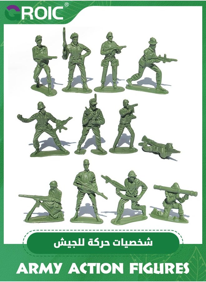 GROIC - 155 Piece Soldier Playset Army Men Play Bucket Army Action Figures Battle Group,Playset with Army Men, Aircrafts, Helicopters,Army Guys - Image 1