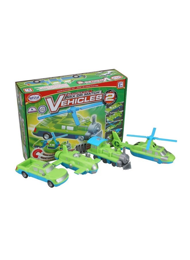 POPULAR PLAYTHINGS Magnetic Mix or Match Vehicles 2 Toy Play Set, 12 Pieces - Image 1