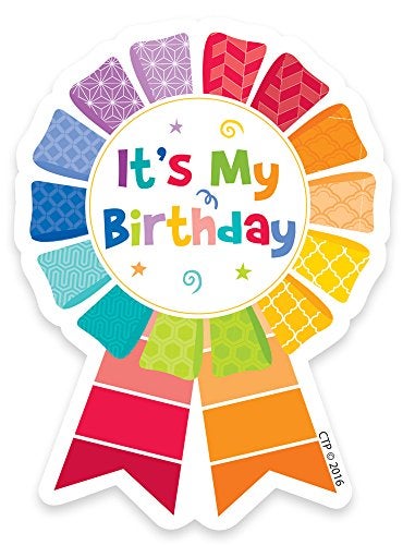 Creative Teaching Press CTP Painted Palette Happy Birthday Badge, Set of 36, 3" x 3 .5" Each (Creative Teaching Press 1066) - Image 1