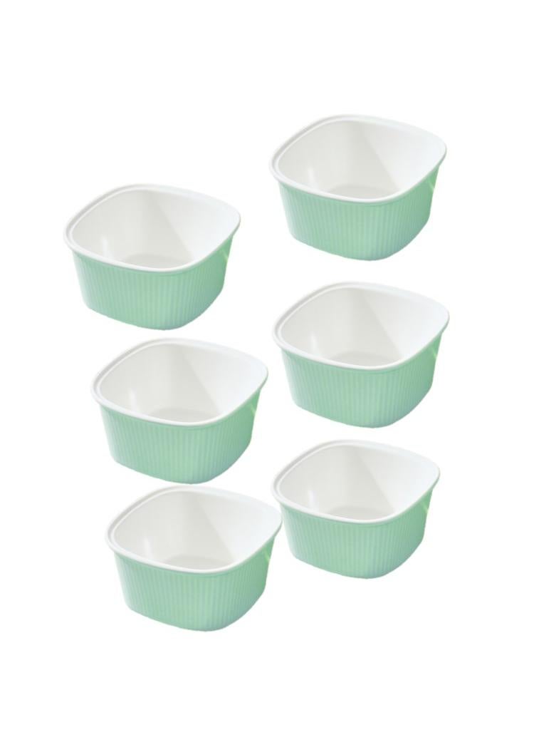 الأزرق جي دبليو أوعية رامكينز للكريمة برولي، أوعية رامكينز من البورسلين آمنة للخبز، أوعية رامكينز من البورسلين للخبز، أوعية رامكينز للخبز على الطراز الكلاسيكي، طقم من 6 قطع - Image 1