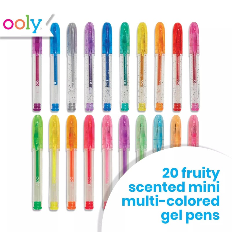 Ooly Scented Mini Doodlers Gel Set of 20 Pens - 20 Mini Glitter, Neon and Pastel Scented Gel Pens for Kids and Adults, Art and Stationery Supplies - Image 2