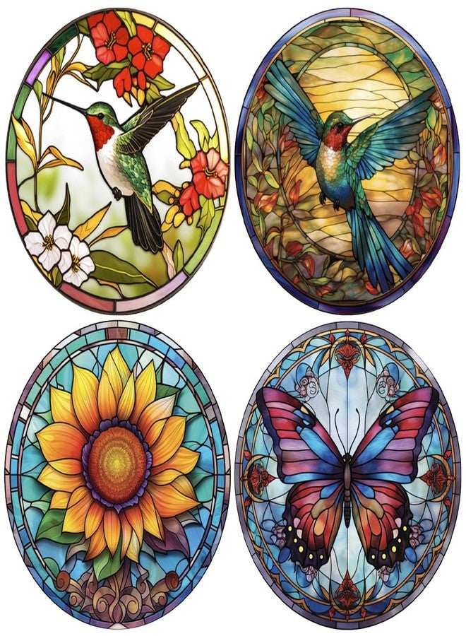 Yangshine 4 Sheets Anti-Collision Window Clings,Birds Alert Collision Window Decals Bird Butterfly Sunflower Cling Decor Static Deterrent Decal Prevent Bird Strikes on Doors Windows - Image 1