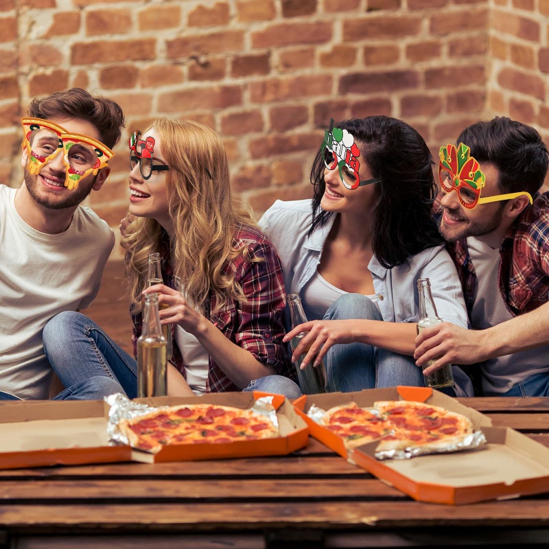 Pajean 32 Pcs Italian Party Decorations Italy Theme Eyeglasses Italian Paper Glasses Frame Photo Booth Props Italy Party Favors for Pizza Birthday Baby Shower Birthday Supplies - Image 5