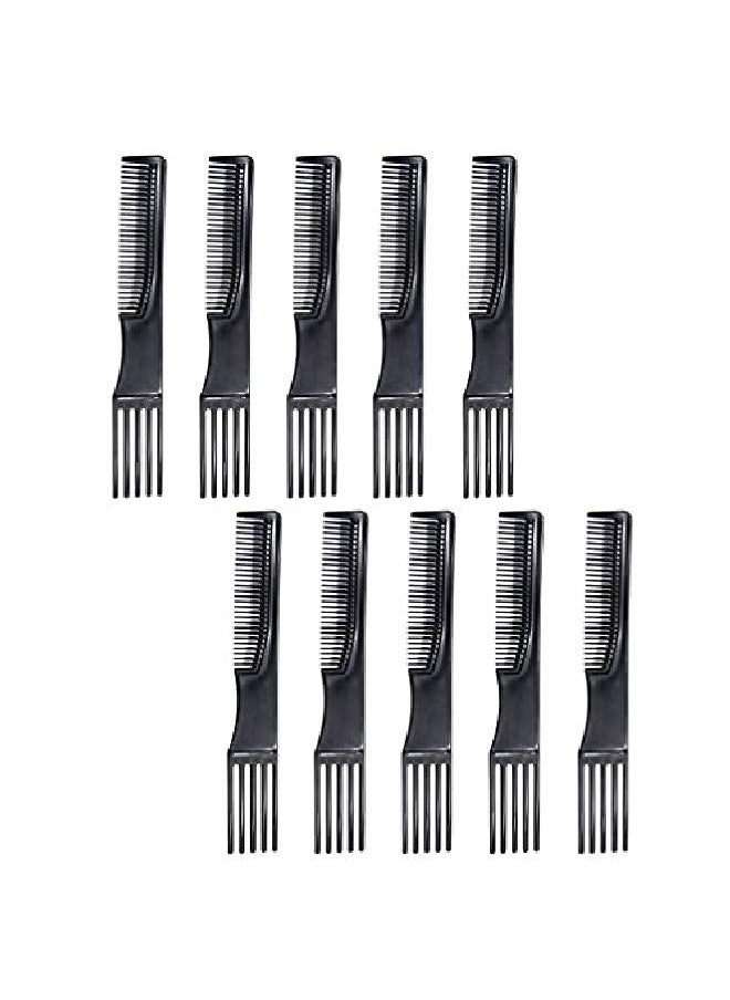 HEALLILY 10Pcs Carbon Lift Teasing Combs Plastic Salon Teasing Back Combs Black Hair Pick Comb Anti Static Portable Comb For Women Most Hair Types  - Image 1