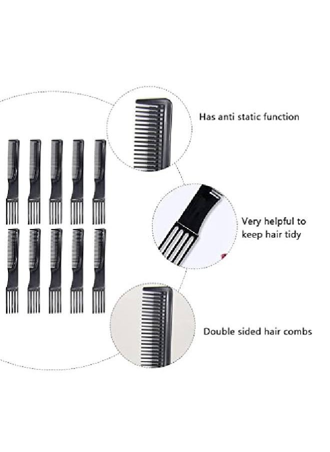 HEALLILY 10Pcs Carbon Lift Teasing Combs Plastic Salon Teasing Back Combs Black Hair Pick Comb Anti Static Portable Comb For Women Most Hair Types  - Image 5
