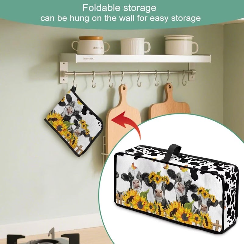 ZDCUSTOM Sunflower Milk Cow Kitchen Long Slot Toaster Dust Cover Bakeware Protector Compatible with 2 Slice Slim Toaster Dust Protection Anti-scratch - Image 5