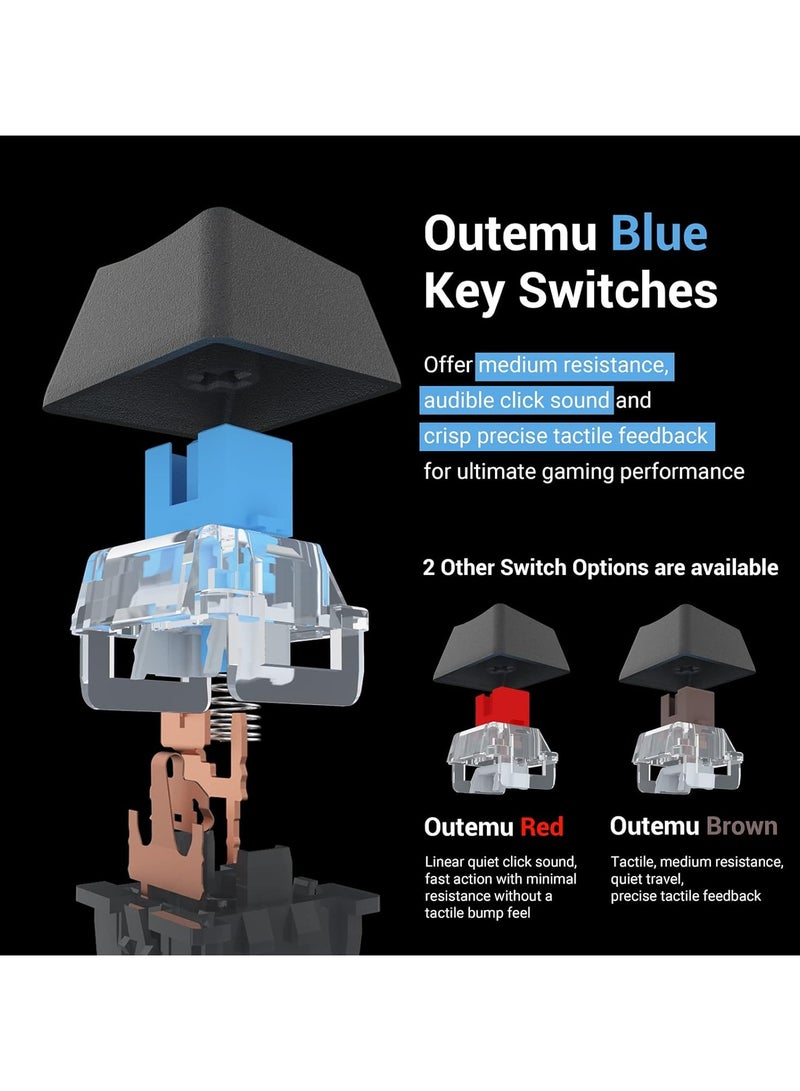 Redragon K552 Mechanical Gaming Keyboard Rainbow LED Backlit Wired with Anti-Dust Proof Switches for Windows PC (Black, 87 Keys Blue Switches) - Image 5