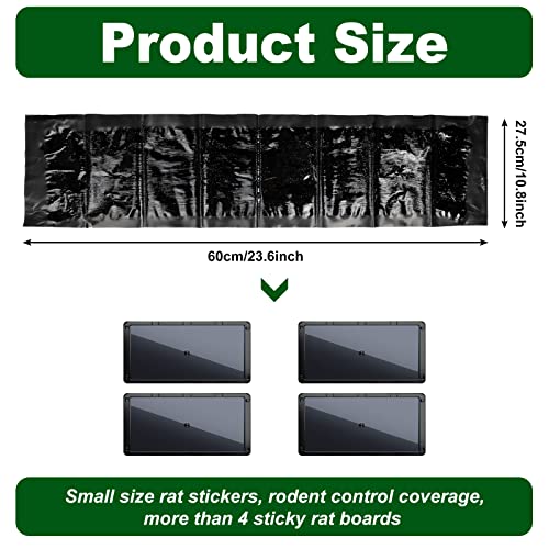 Qualirey 8 Pack Large Sticky Mouse Trap 24 Inch Sticky Rat Glue Roach Indoor Pest Control for Trapping Snakes Rats Spiders Roaches in Restaurant Kitchen House Supplies (Black) - Image 2