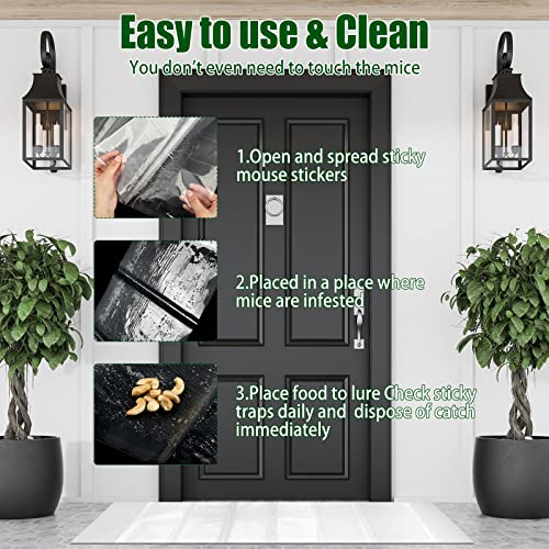 Qualirey 8 Pack Large Sticky Mouse Trap 24 Inch Sticky Rat Glue Roach Indoor Pest Control for Trapping Snakes Rats Spiders Roaches in Restaurant Kitchen House Supplies (Black) - Image 4