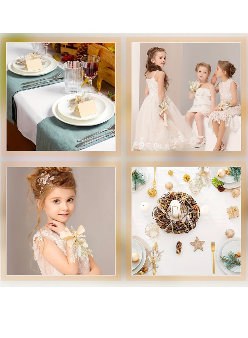 Mini Dried Flower Bouquet Set of 6, Boho Wedding Decor, Groomsmen Boutonnieres, Stylish Table Centerpieces, Natural Pampas Grass, Birthday Cake Toppers, Personalized Bridesmaid Gift Boxes - Image 2