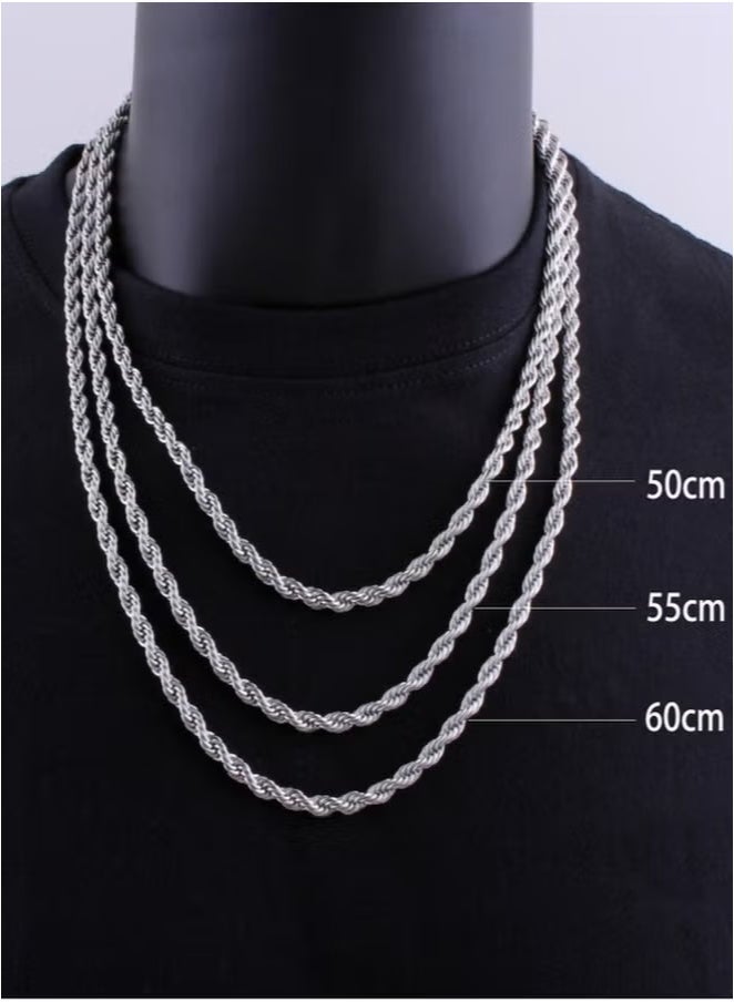 Ins Titanium Steel Necklace For Men And Women, Good Luck Label Necklace, Sweater Chain Accessory (50+5cm)  - Image 3