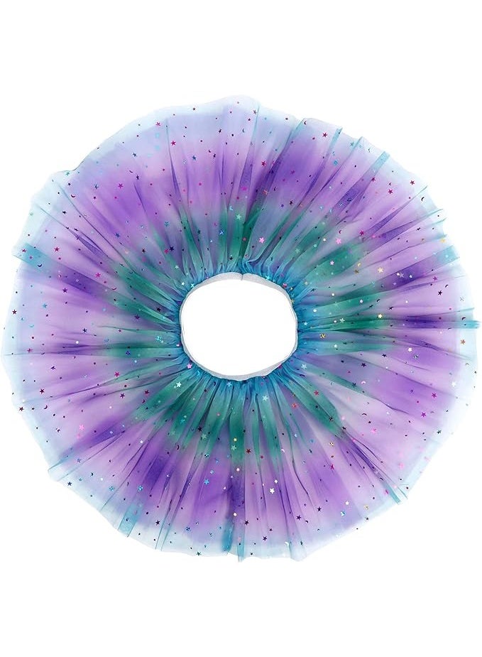 نقوة تنورة باليه توتو للبنات الصغيرات – طقم من قطعتين بتصميم منفوش متعدد الطبقات بنجوم متلألئة – مثالية للباليه و الرقص و الحفلات و أعياد الميلاد - Image 3