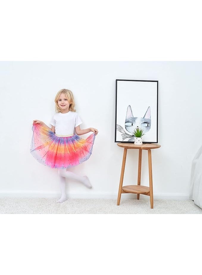 نقوة تنورة باليه توتو للبنات الصغيرات – طقم من قطعتين بتصميم منفوش متعدد الطبقات بنجوم متلألئة – مثالية للباليه و الرقص و الحفلات و أعياد الميلاد - Image 2