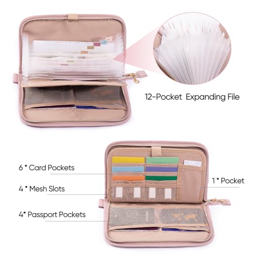 FRECOLSH Receipt Organizer with 12 Pockets 10x6 Receipt Holder Organizer - Small Accordion File Organizers - Cash Organizers for Travel, Business, Gift - Image 2