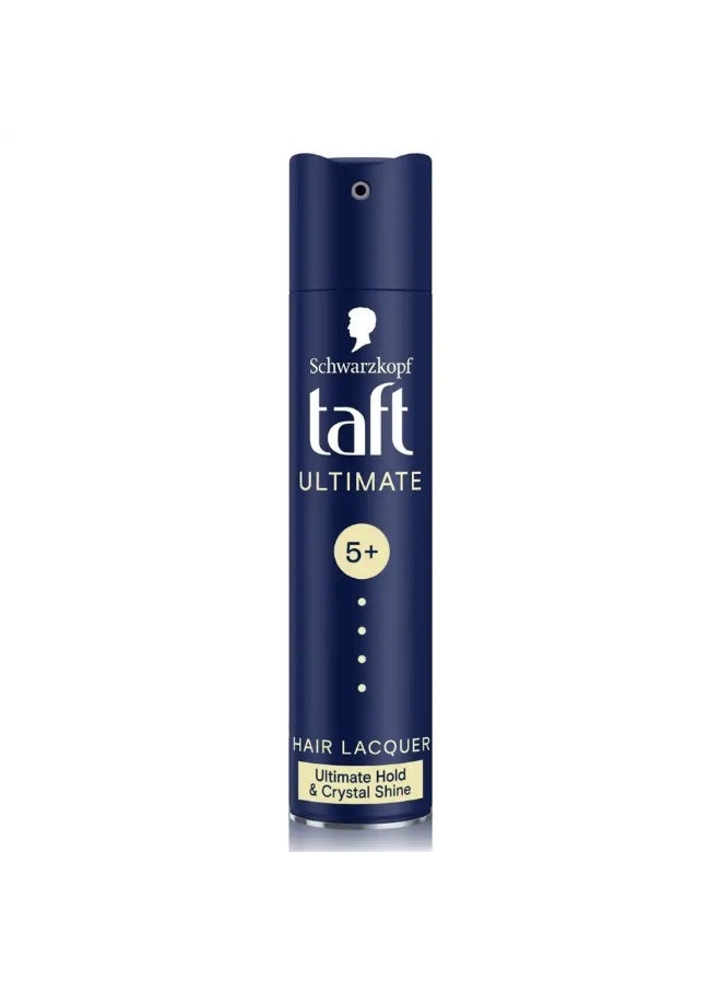 Schwarzkopf Taft Ultimate Hair Lacquer â€“ Ultimate Hold & Crystal Shine Hold Level 5+ 250ML