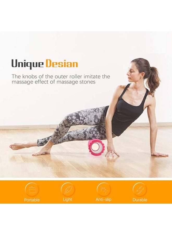 Foam Roller, Fitness Foam Roller, Deep Muscle Massage and Lightweight Muscle Massage for Yoga, Pilates for Muscle Relaxation, Balance Exercise, Physical Therapy Pain Relief (Red) - Image 2